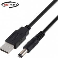 강원전자 넷메이트 USB 전원 케이블 2m (5.5x2.1mm/0.5W/블랙) NMC-UP2120P5B
