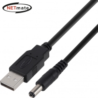 강원전자 넷메이트 USB 전원 케이블 1m (5.5x2.5mm/24W/블랙) NMC-UP251024B