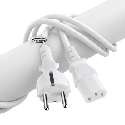 강원전자 넷메이트 3구 AC 파워코드 전원케이블 2m, 일자형 화이트 NMP-SPC020WS