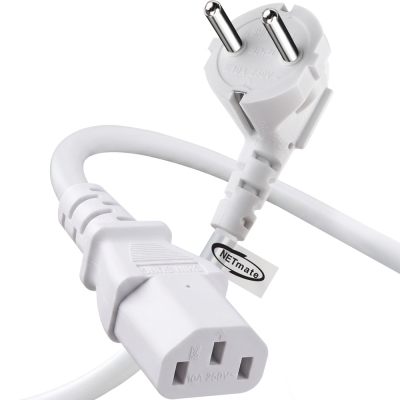 강원전자 넷메이트 3구 AC 파워코드 전원케이블 3m, 꺾임형 화이트 NMP-SPC030W