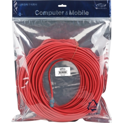 LS전선 CAT.6 UTP 랜 케이블 50m, 레드 NMX-LS6500R