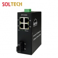 솔텍 산업용 4포트 스위칭 허브, SC 싱글모드 1포트(20km) SFC300-SCS