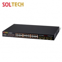 솔텍 24포트 기가비트 스위칭 허브, 380W PoE / SFP 4슬롯 SFC4000HP