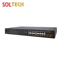 솔텍 16포트 기가비트 스위칭 허브, 260W PoE / SFP 2슬롯 SFC516HP